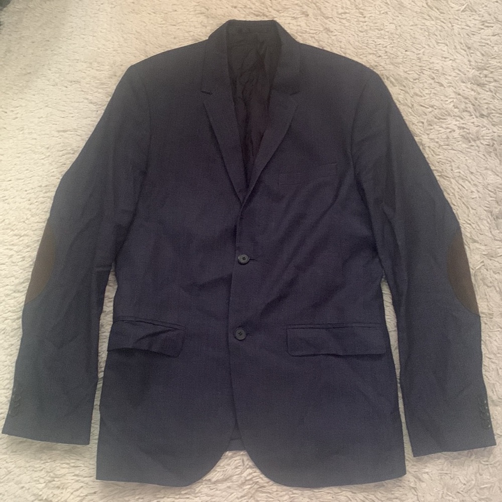 H&M Navy Blue Wool Suit Jacket